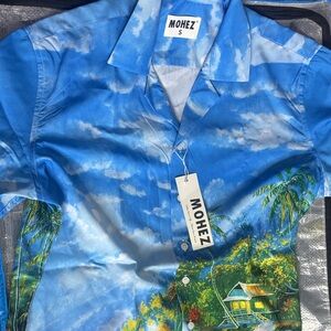 Mohez Blue Tropical Shirt